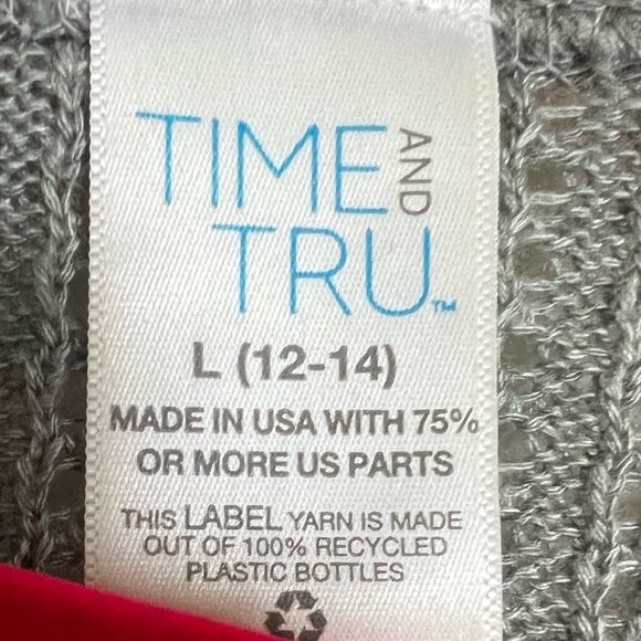 Oversized Gray Knit Cardigan, size 12-14 - Picture 4 of 4